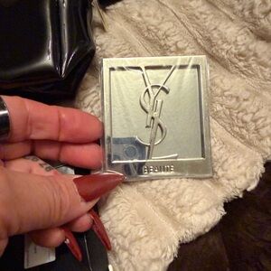 GWP Yves Saint Laurent Silver Compact Mirror with YSL Monogram